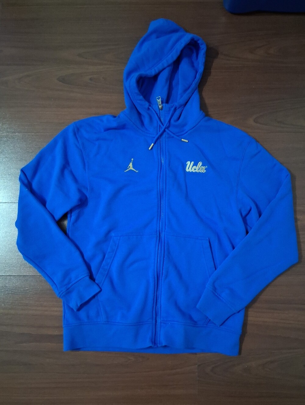 Jordan UCLA Royal Blue Full-Zip Hoodie with Gold Accents